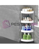 Ъглова етажерка за баня 4 нива с колелца